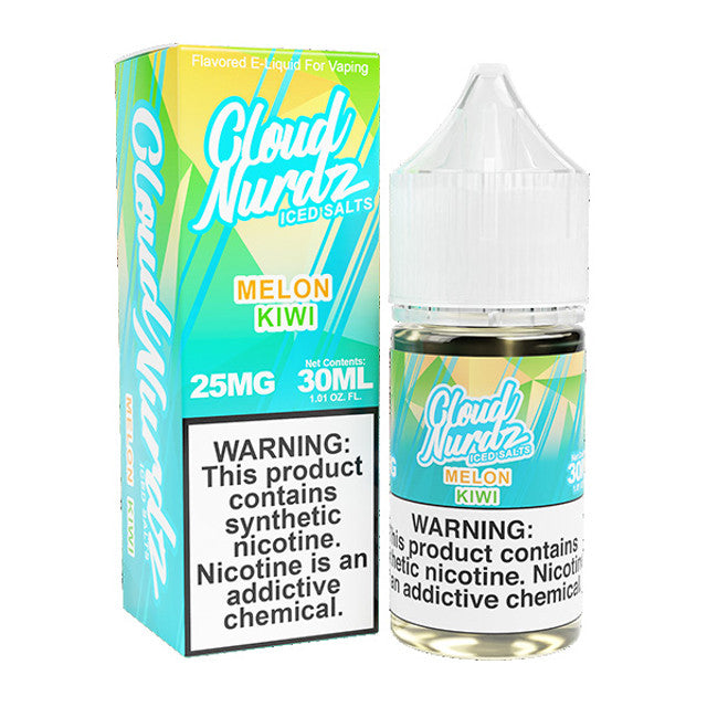 Iced Kiwi Melon by Cloud Nurdz TFN Salts 30mL With Packaging