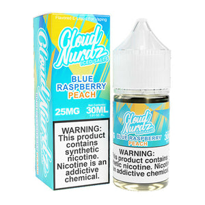 Iced Peach Blue Raz by Cloud Nurdz TFN Salts 30mL with Packaging
