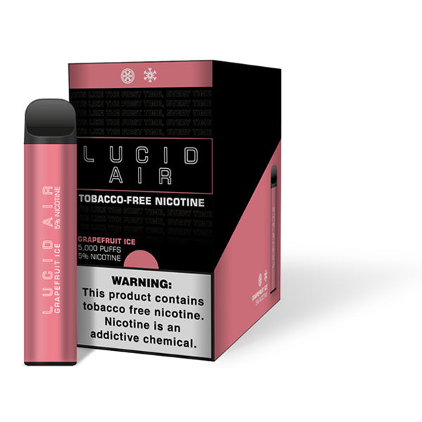 Lucid Air Tobacco-Free Nicotine Disposable | 5000 Puffs | 16.7mL Grapefruit Ice with Packaging