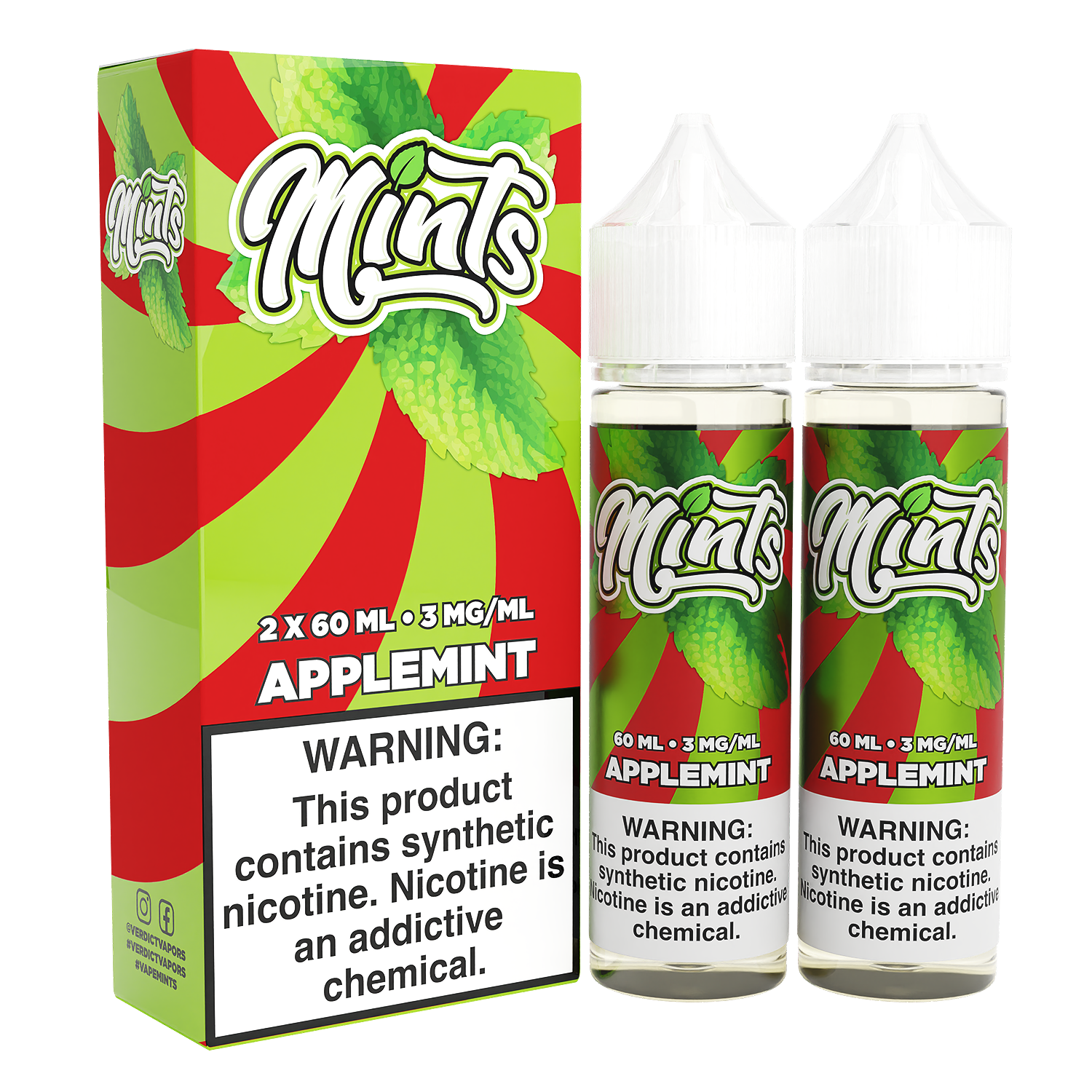 Applemint by Mints Series 2x 60mL 3mg bottle with packaging