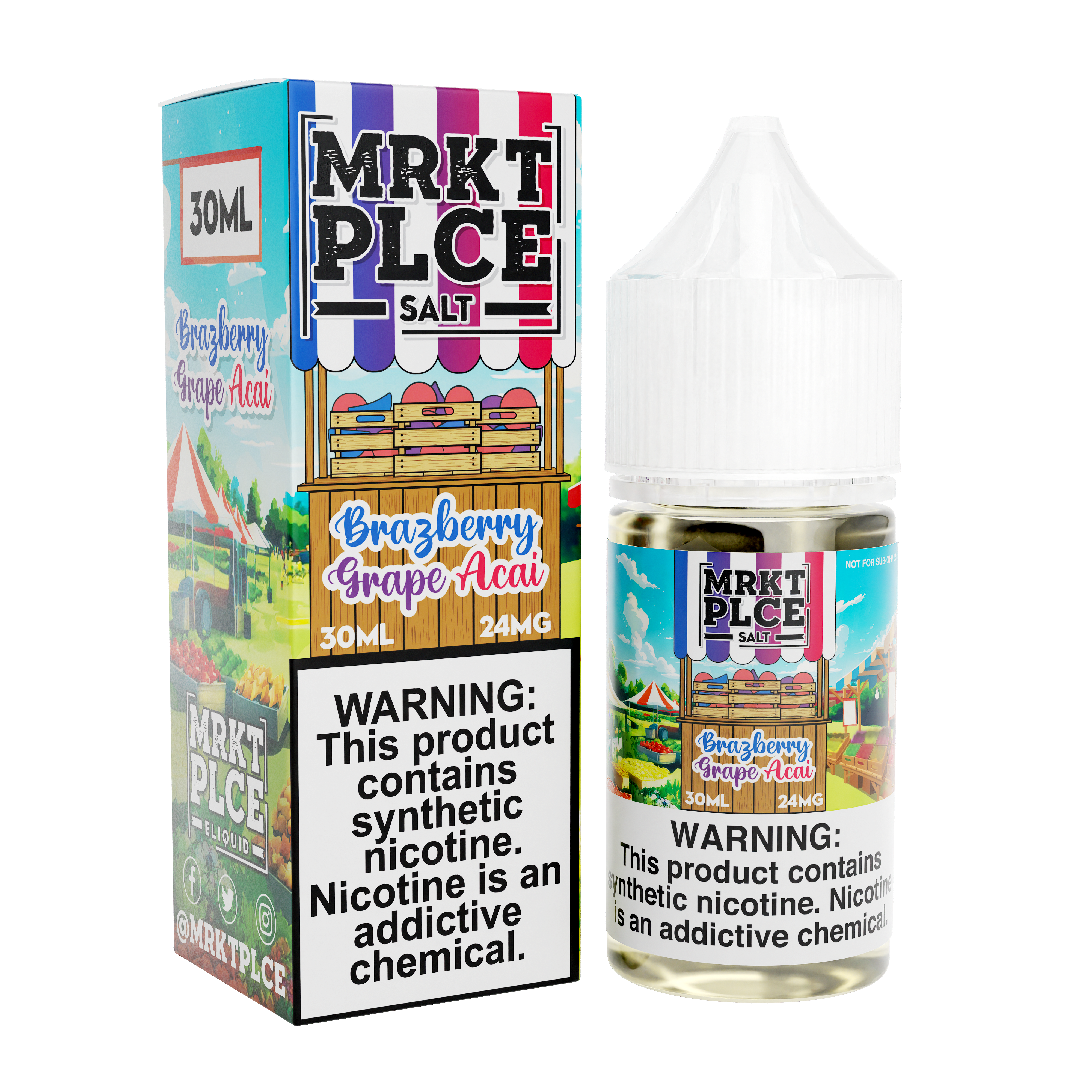 Brazberry Grape Acai by MRKT PLCE Salts 30mL with Packaging