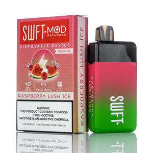 SWFT Mod Disposable 5000 Puffs 15mL 50mg Raspberry Lush Ice with Packaging