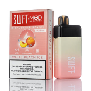 SWFT Mod Disposable 5000 Puffs 15mL 50mg White Peach Ice with Packaging