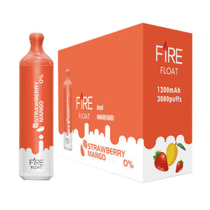 Fire Float Zero Nicotine Disposable | 3000 Puffs | 8mL Strawberry Mango with Packaging