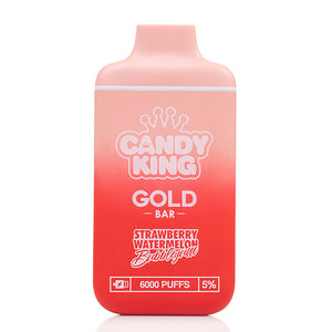 Candy King Gold Bar Disposable | 6000 Puffs Strawberry Watermelon Bubblegum	