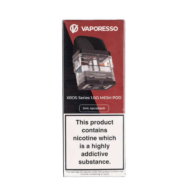 Vaporesso XROS Pods | 4-Pack - 1.0ohm mesh pod packaging