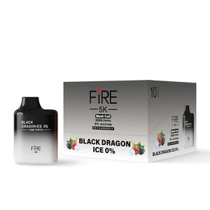 Fire Mega Disposable | 5000 Puffs | 12mL | 5% Black Dragon Ice with Packaging