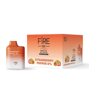 Fire Mega Disposable | 5000 Puffs | 12mL Strawberry Papaya	0% with Box