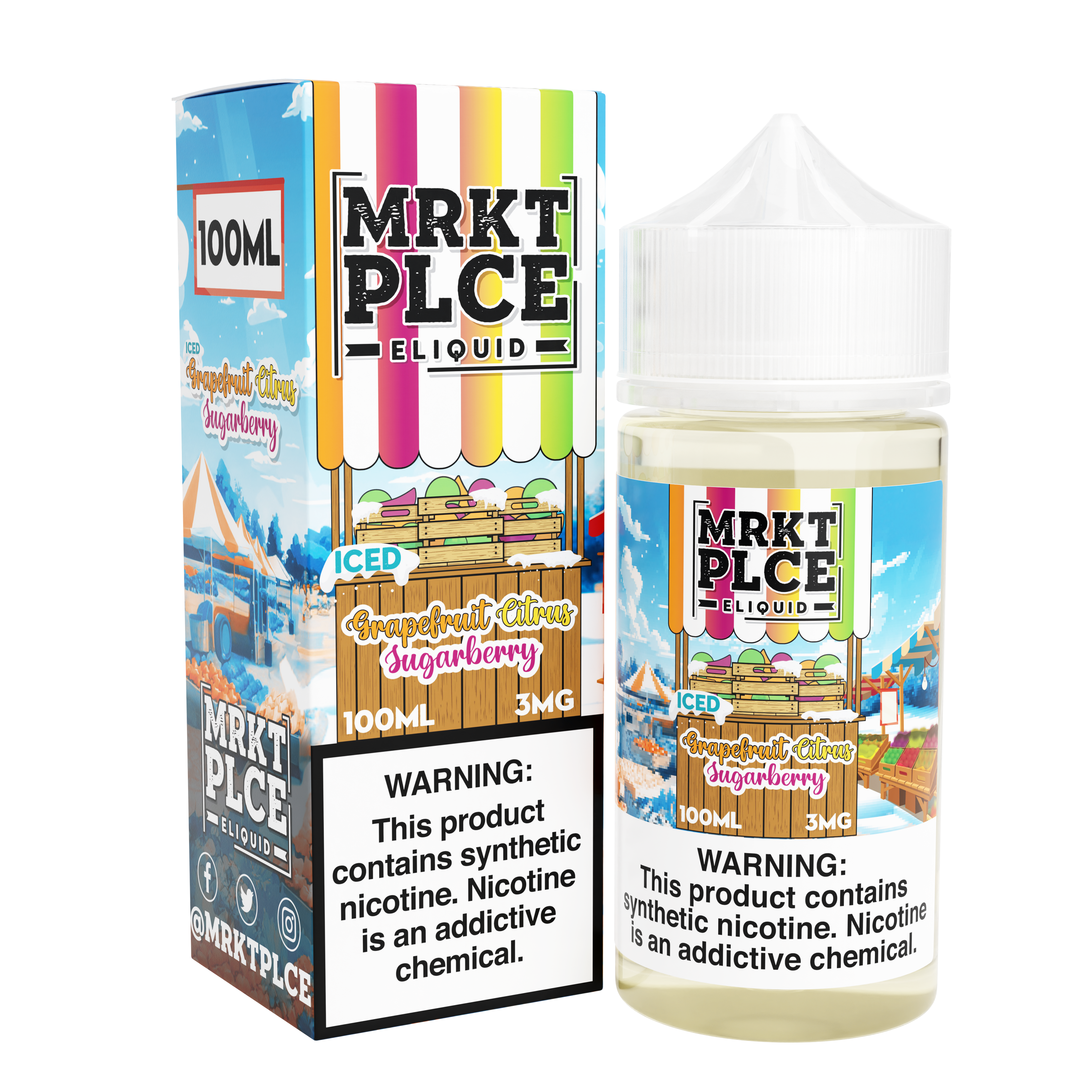 Iced Grapefruit Citrus Sugarberry by MRKT PLCE Series 100mL with Packaging