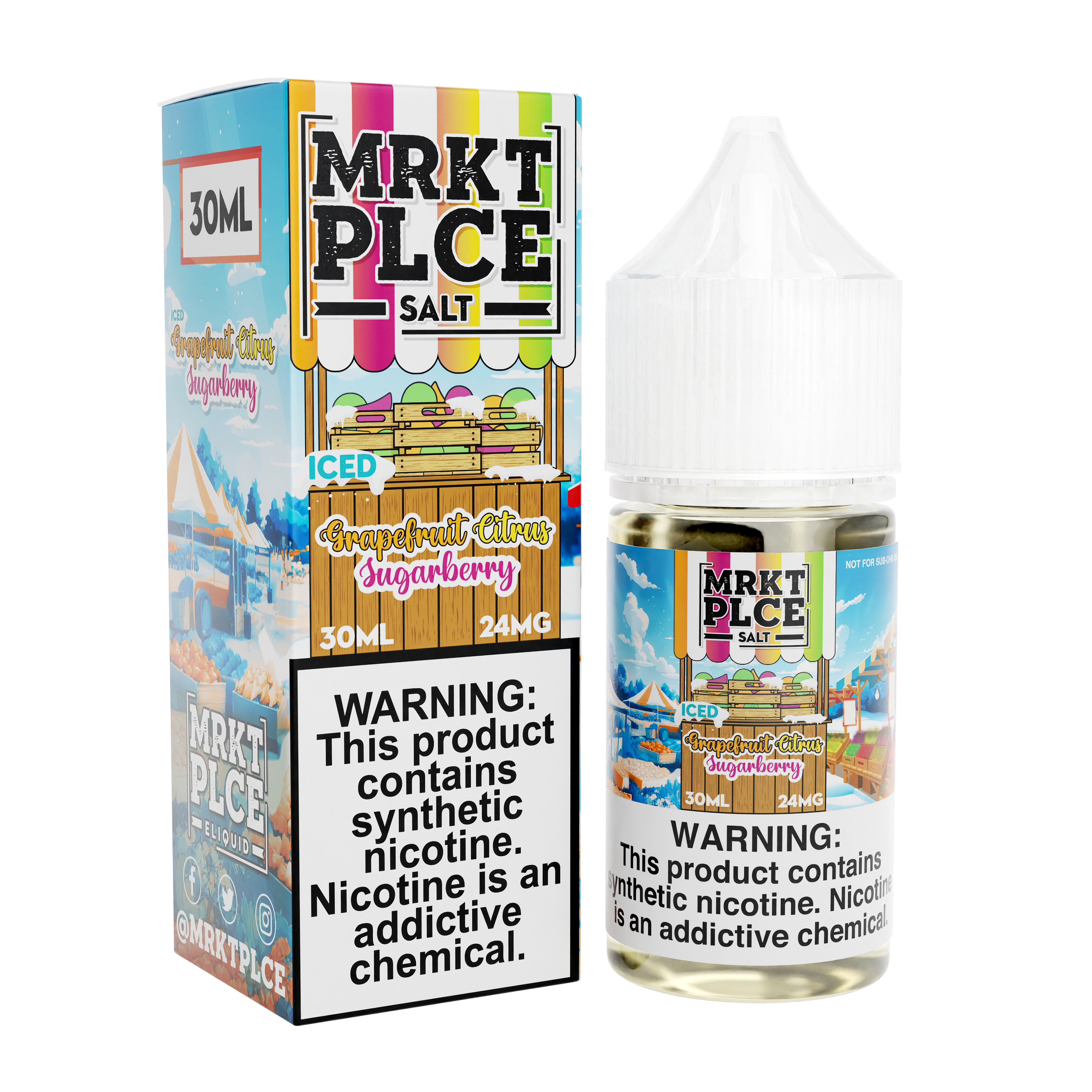 Iced Grapefruit Citrus Sugarberry by MRKT PLCE Salts 30mL with Packaging