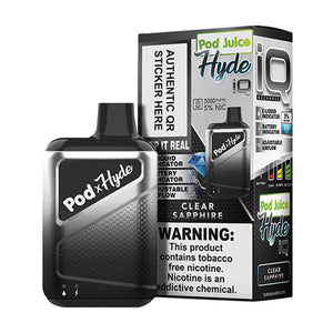 Pod Juice – Hyde IQ Disposable | 5000 Puffs | 8mL Clear Sapphire	with Packaging