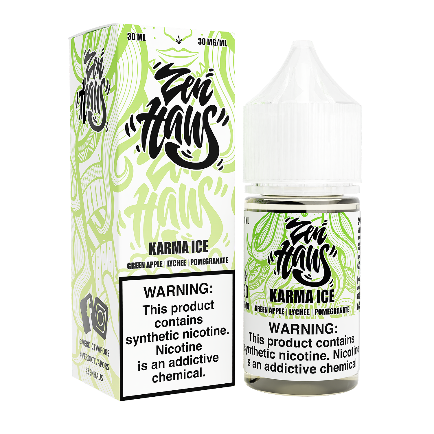 Karma ICE by ZEN HAUS SALTS E-Liquid 30ml 30mg bottle with Packaging