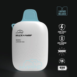 Max Air Disposable | 5000 Puffs | 13mL | 50mg Berry Lemon Ice Lanyard Included