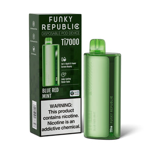 Funky Republic Ti7000 Disposable Blue Red Mint with Packaging