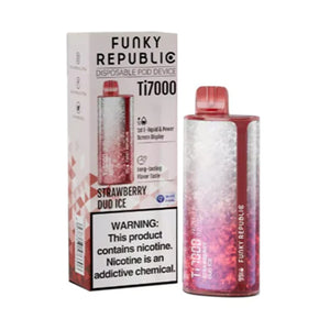 Funky Republic Ti7000 Disposable Strawberry Duo Ice with Packaging