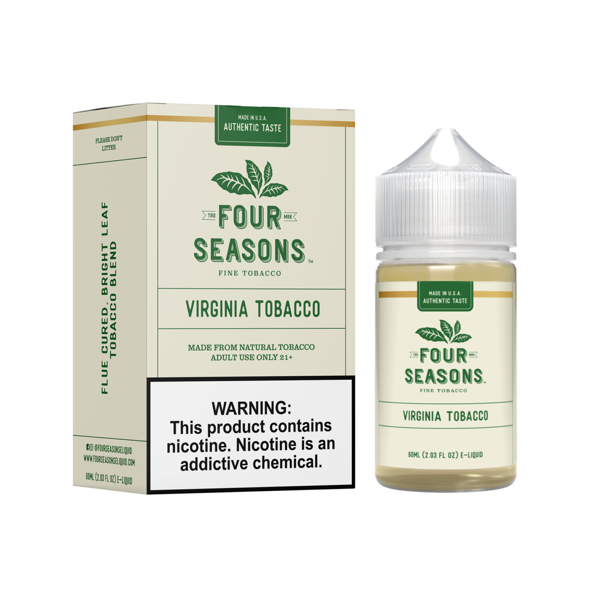 Virginia Tobacco by Four Seasons 60mL With Packaging