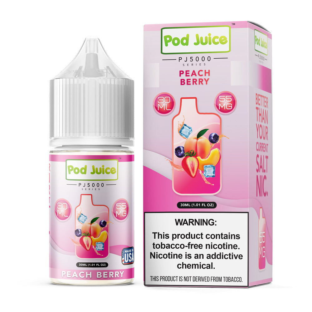 Peach Berry by Pod Juice PJ5000 Series Salt 30mL with Packaging