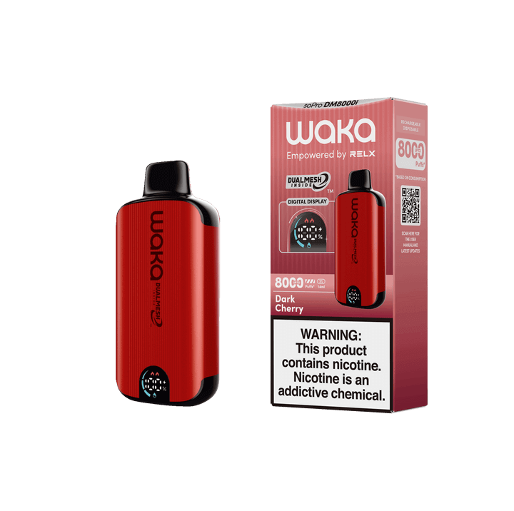 WAKA SoPro DM8000 17mL 8000 Puff Disposable Dark Cherry with packaging