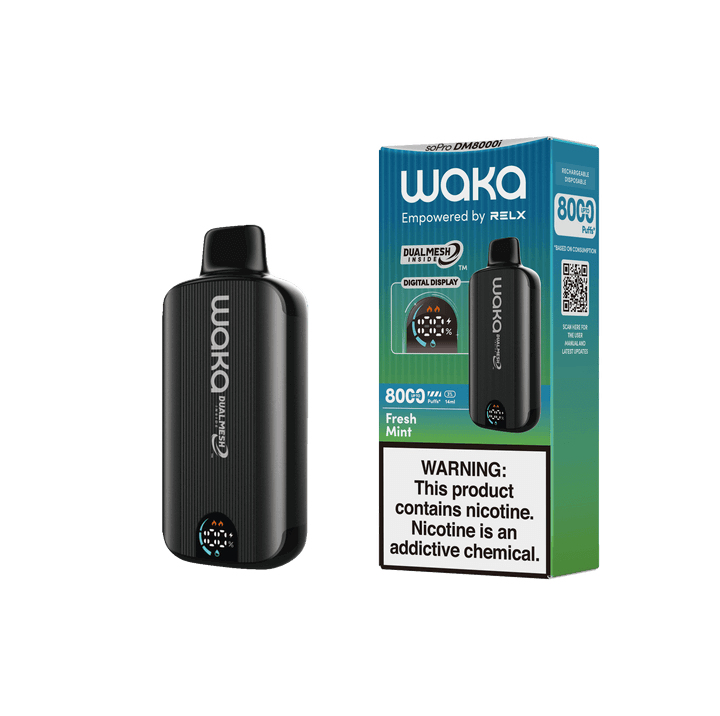 WAKA SoPro DM8000 17mL 8000 Puff Disposable Fresh Mint with packaging