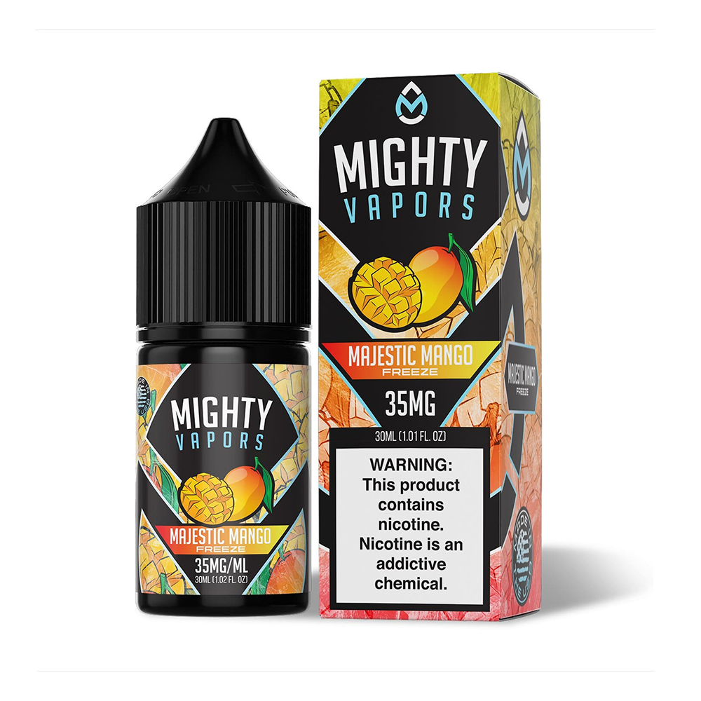 Majestic Mango Freeze | Mighty Vapors Salts | 30mL 35mg bottle with packaging