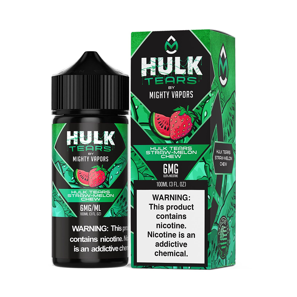 Hulk Tears | Mighty Vapors Hulk Tears | 100mL 6mg bottle with packaging