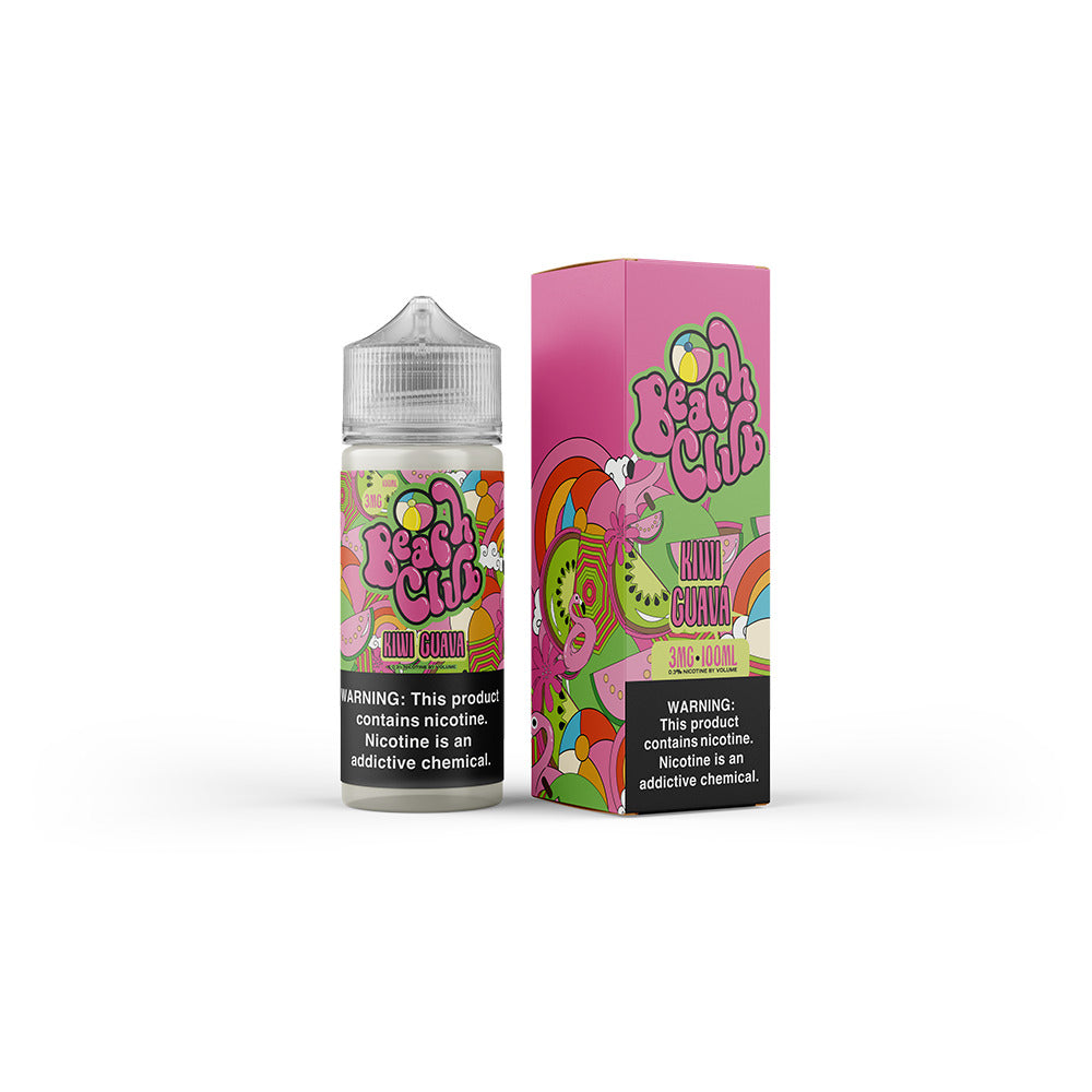 Kiwi Guava by Beach Club E-Liquid 100mL (Freebase) with packaging