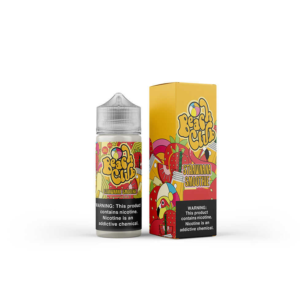 Strawnana Smoothie by Beach Club E-Liquid 100mL (Freebase) with packaging