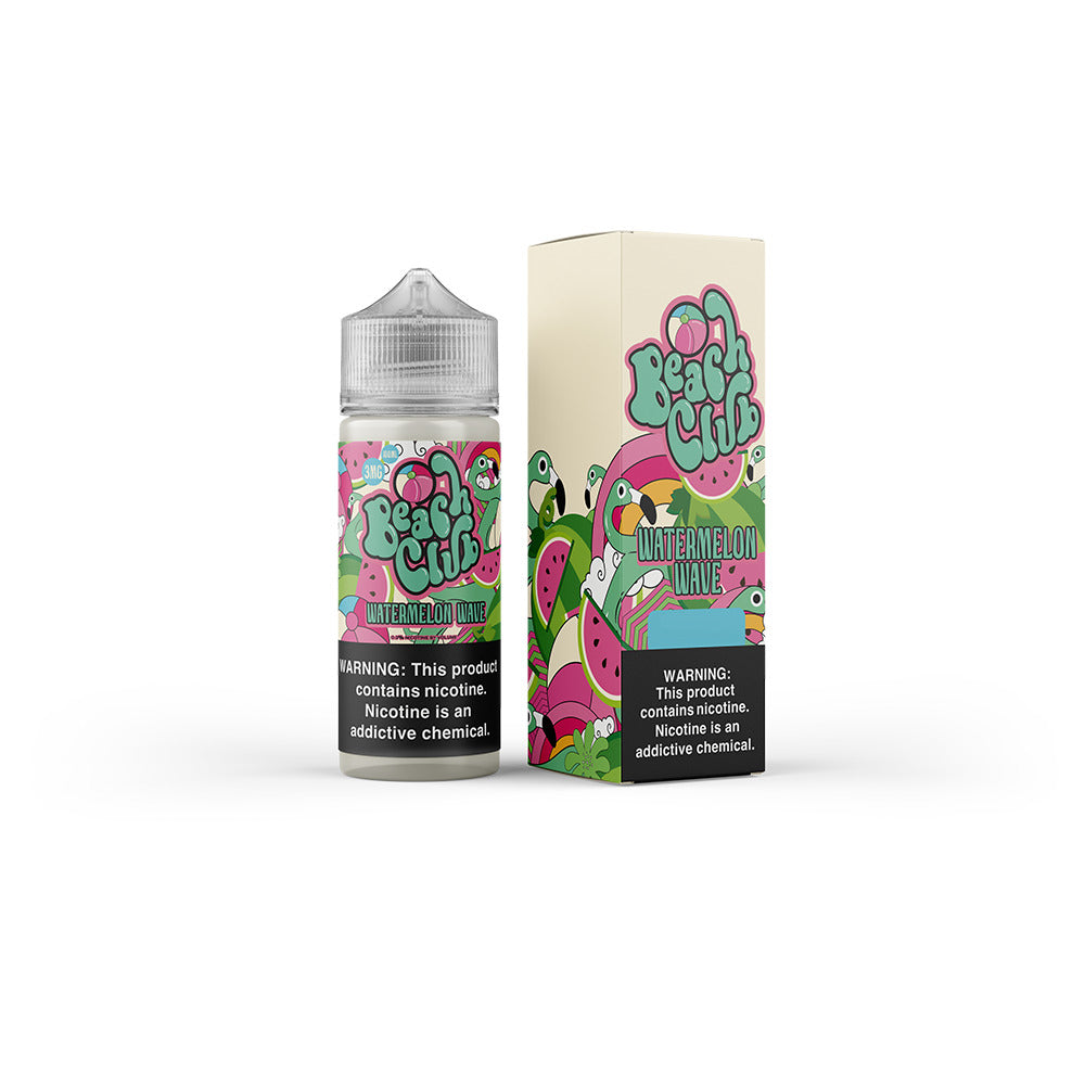 Watermelon Wave by Beach Club E-Liquid 100mL (Freebase) with packaging