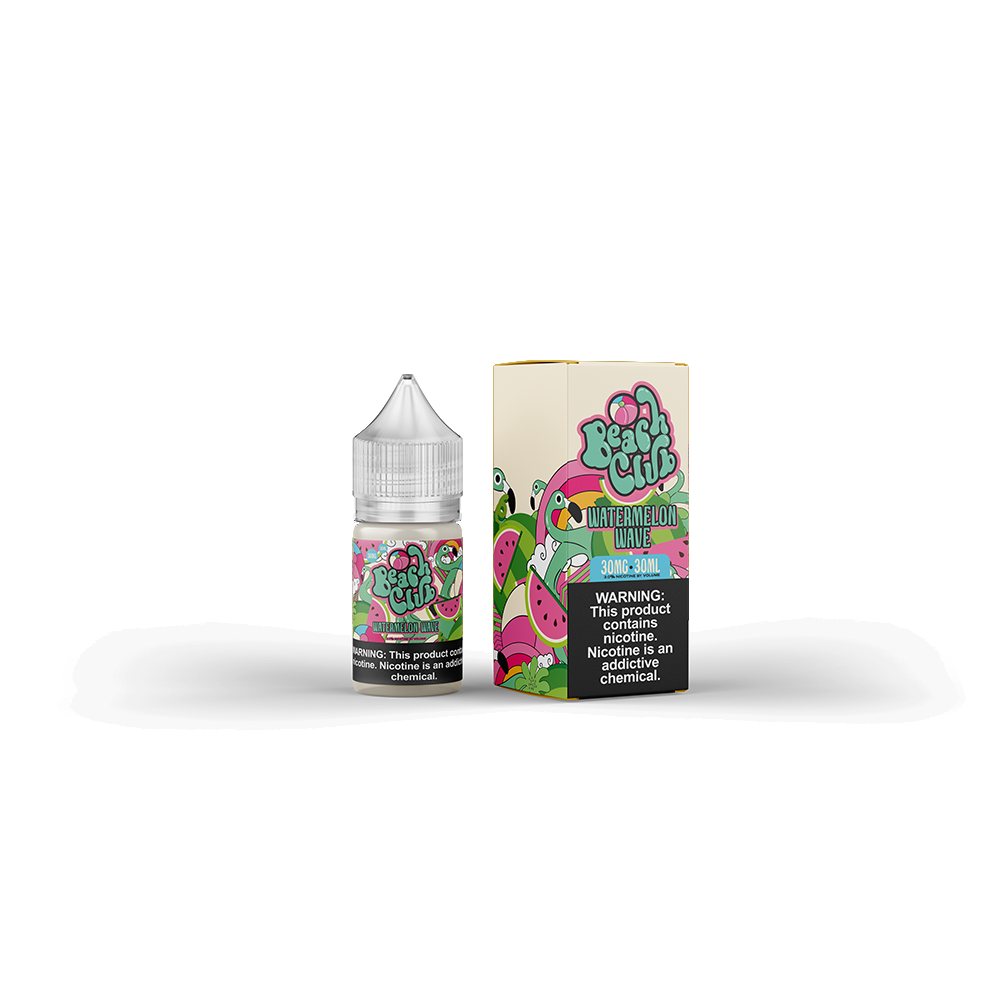 Watermelon Wave by Beach Club E-Liquid 30mL (Salts) with packaging