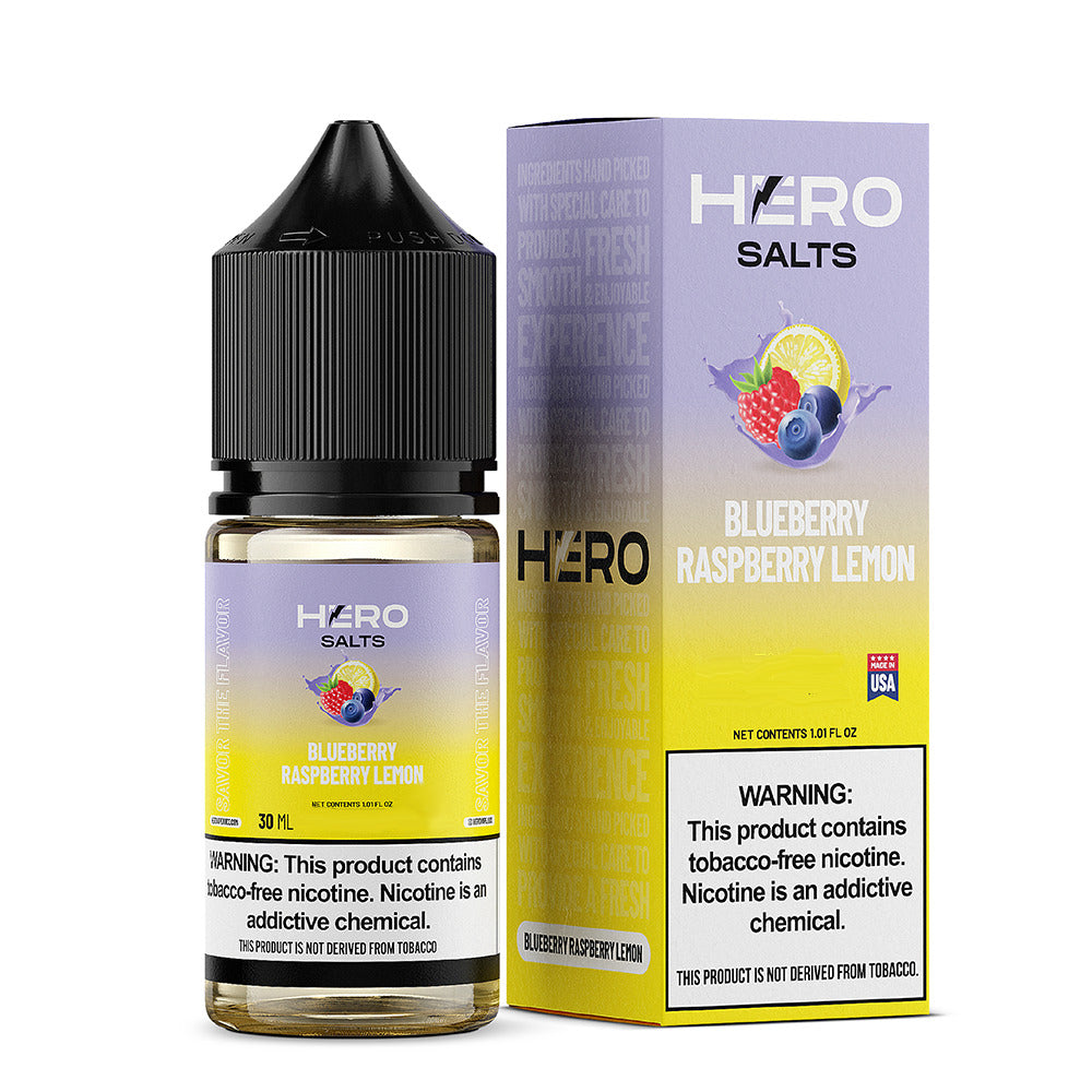 Blueberry Raspberry Lemon by Hero E-Liquid 30mL (Salts) with packaging