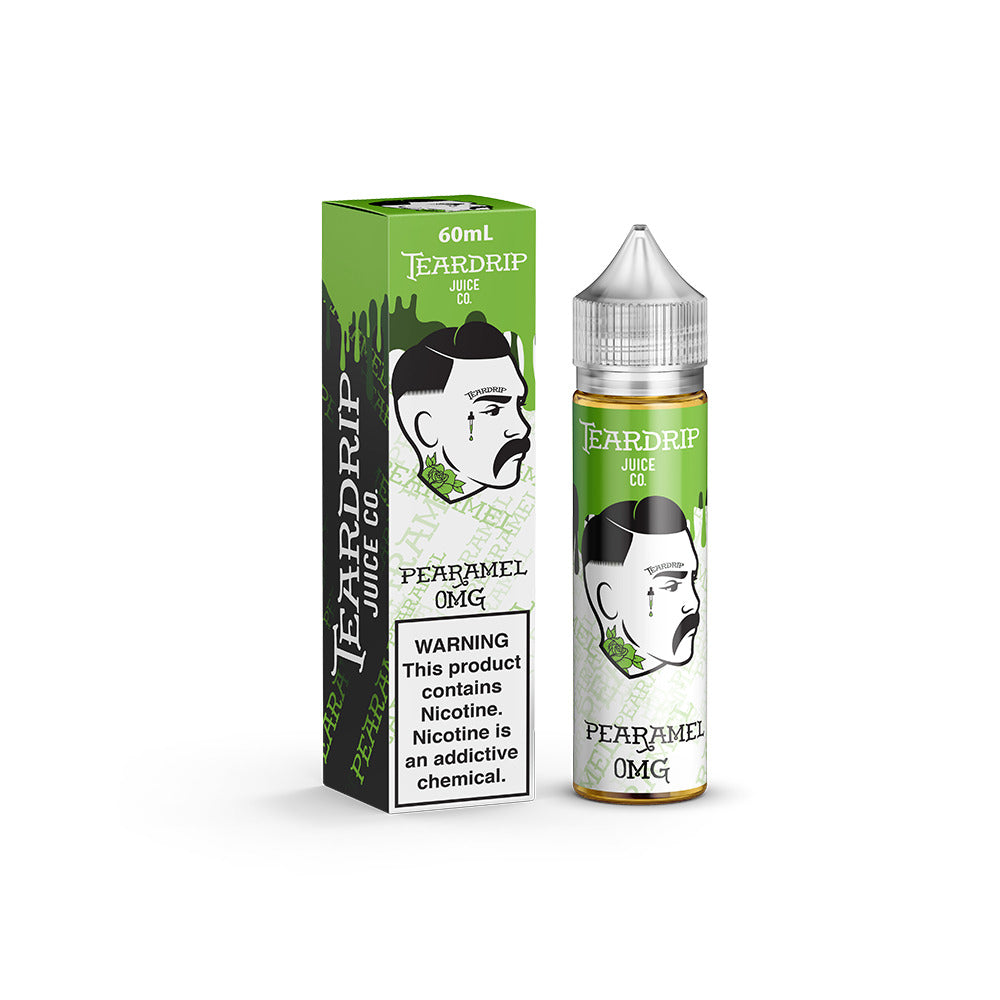 Pearamel by Tear Drip E-Liquid 60mL Freebase with packaging