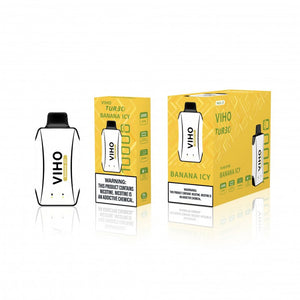 Viho Turbo 10000 Puffs (17mL) 50mg Disposable Banana Icy with packaging