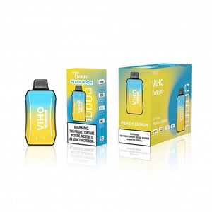 Viho Turbo 10000 Puffs (17mL) 50mg Disposable Peach Lemon with packaging