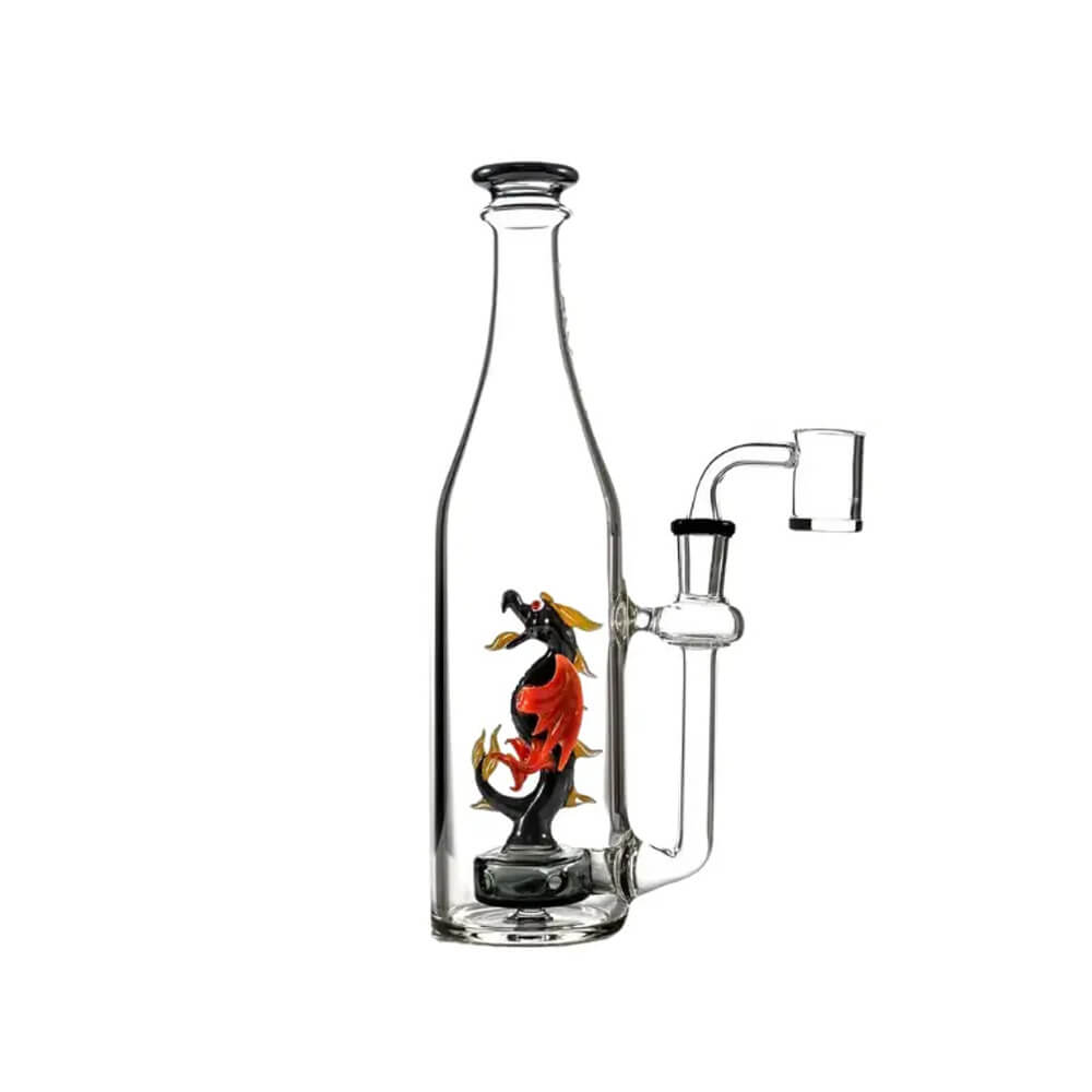 MKGlass TX42 Toxic Dragon Bottle Rig 10″ Water Pipe Black