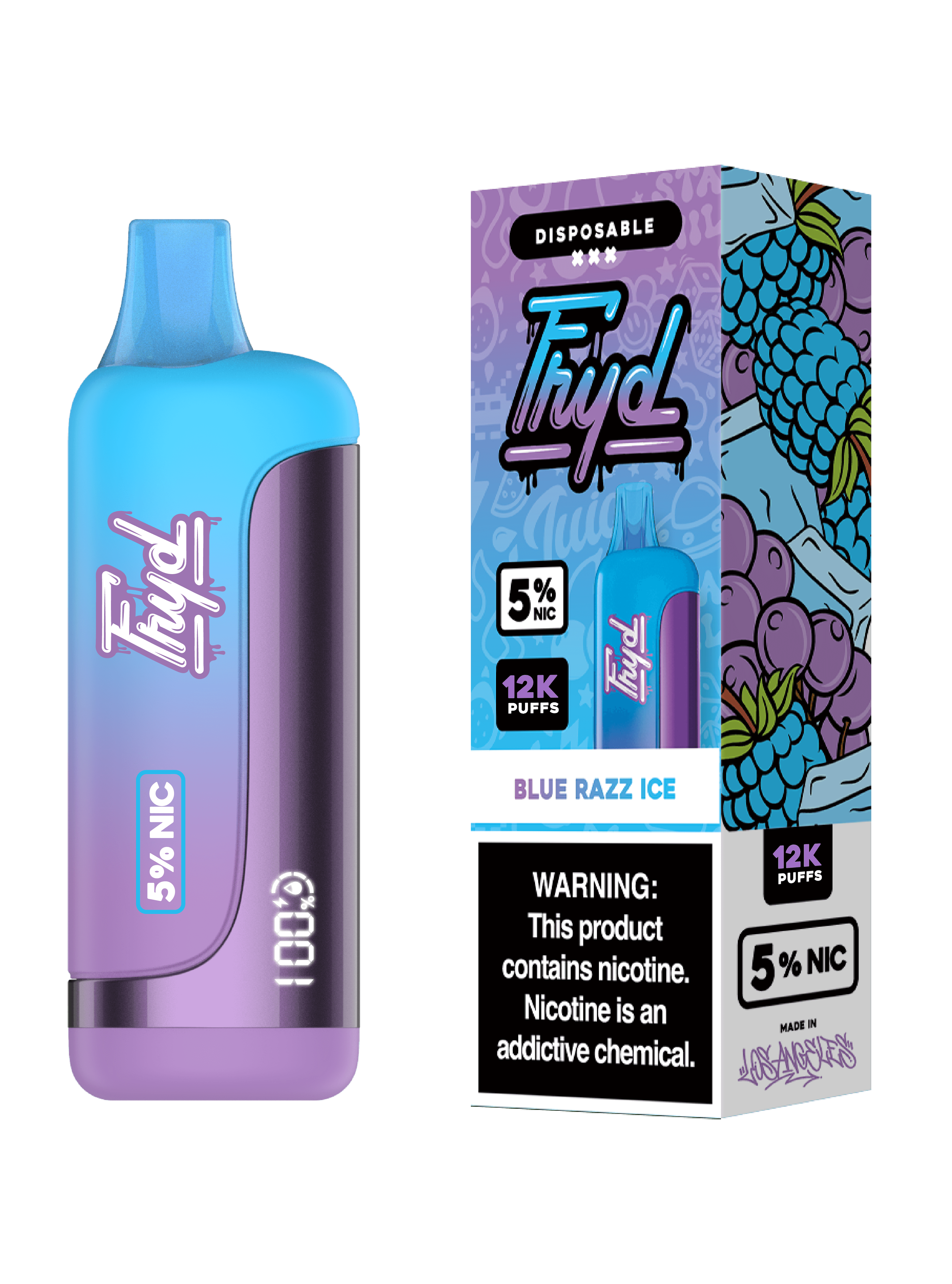 FRYD Disposable 12,0000 Puffs (17mL) 50mg  Blue Razz Ice