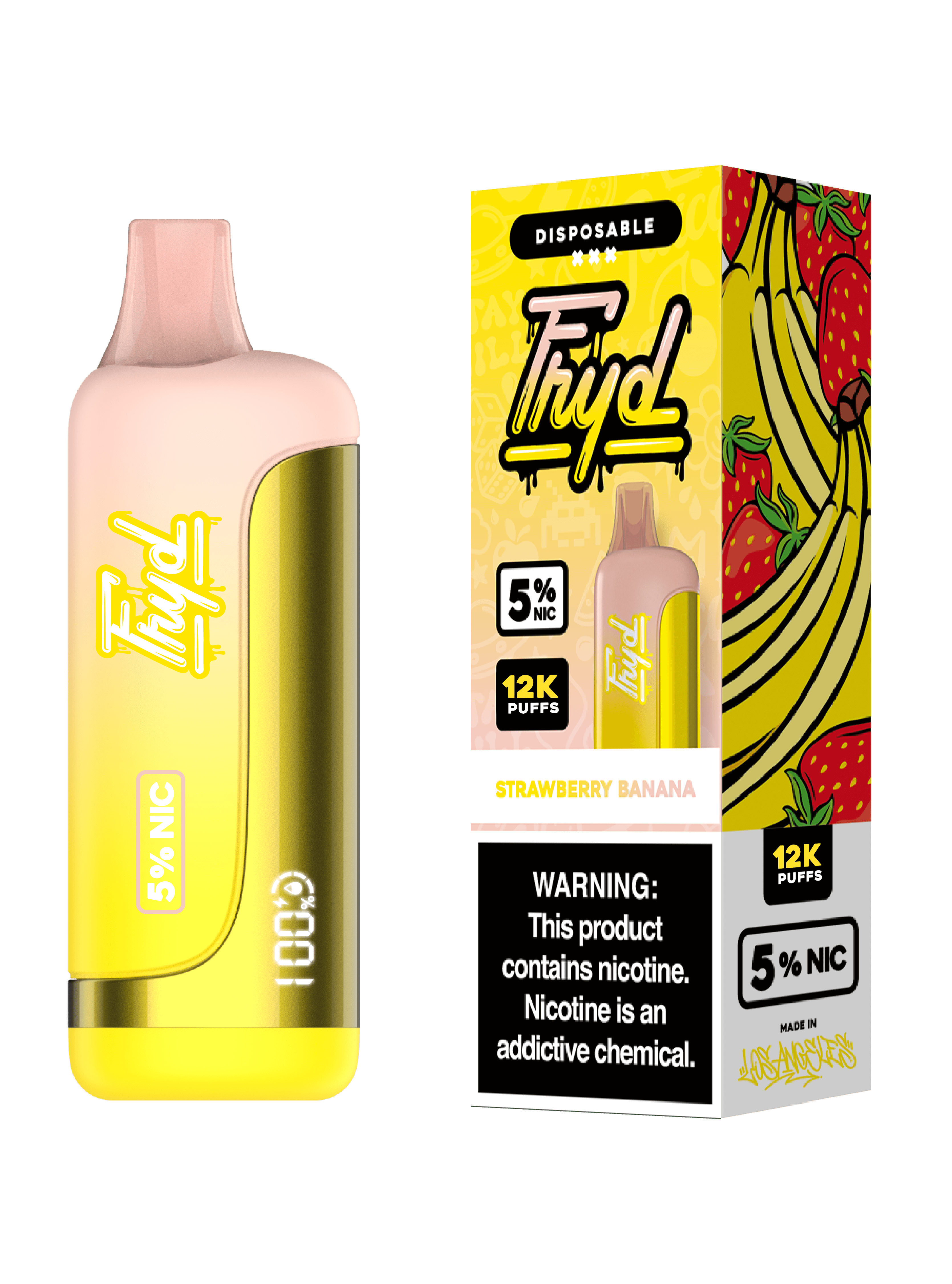 FRYD Disposable 12,0000 Puffs (17mL) 50mg Strawberry Banana