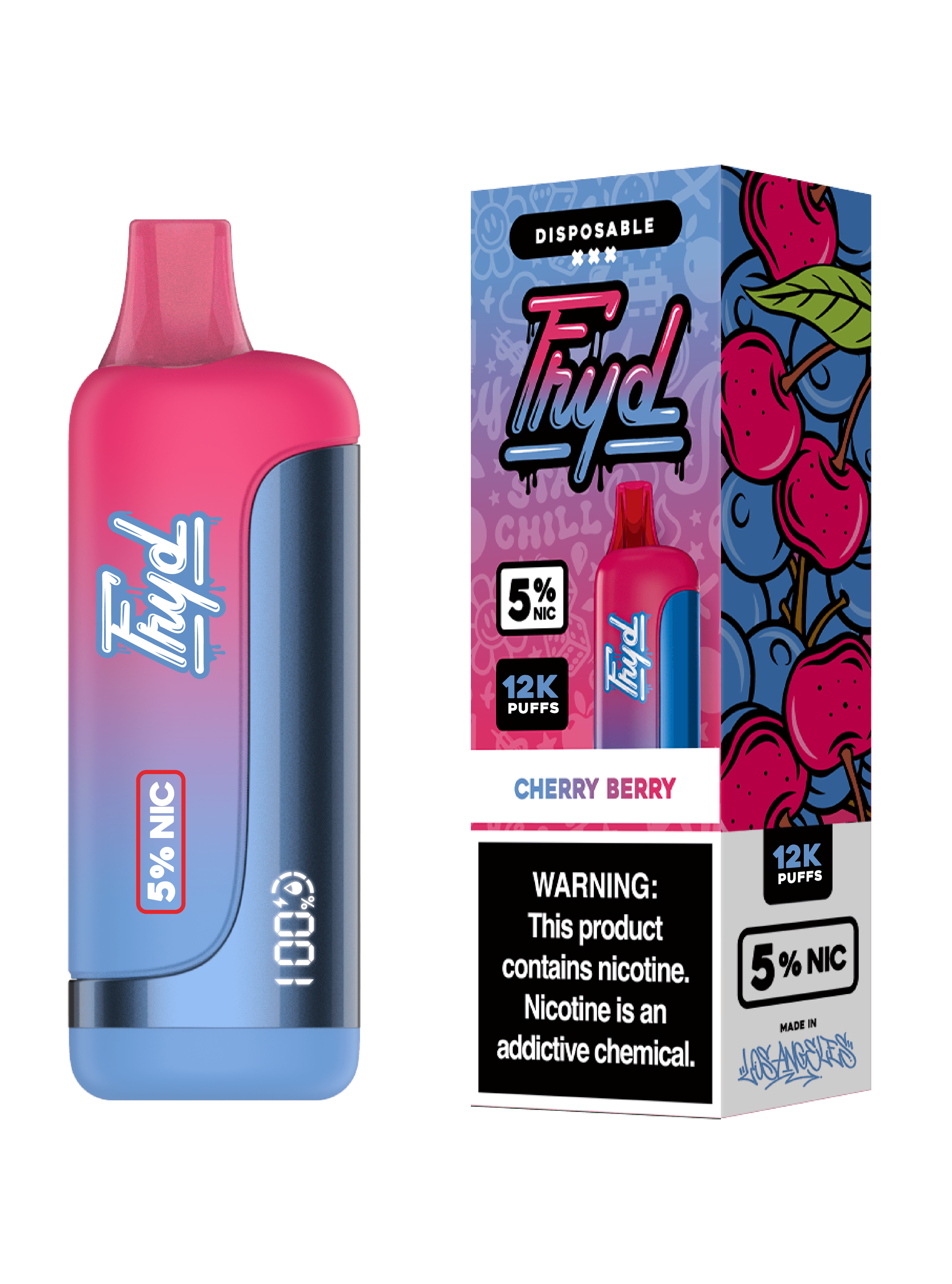 FRYD Disposable 12,0000 Puffs (17mL) 50mg Cherry Berry