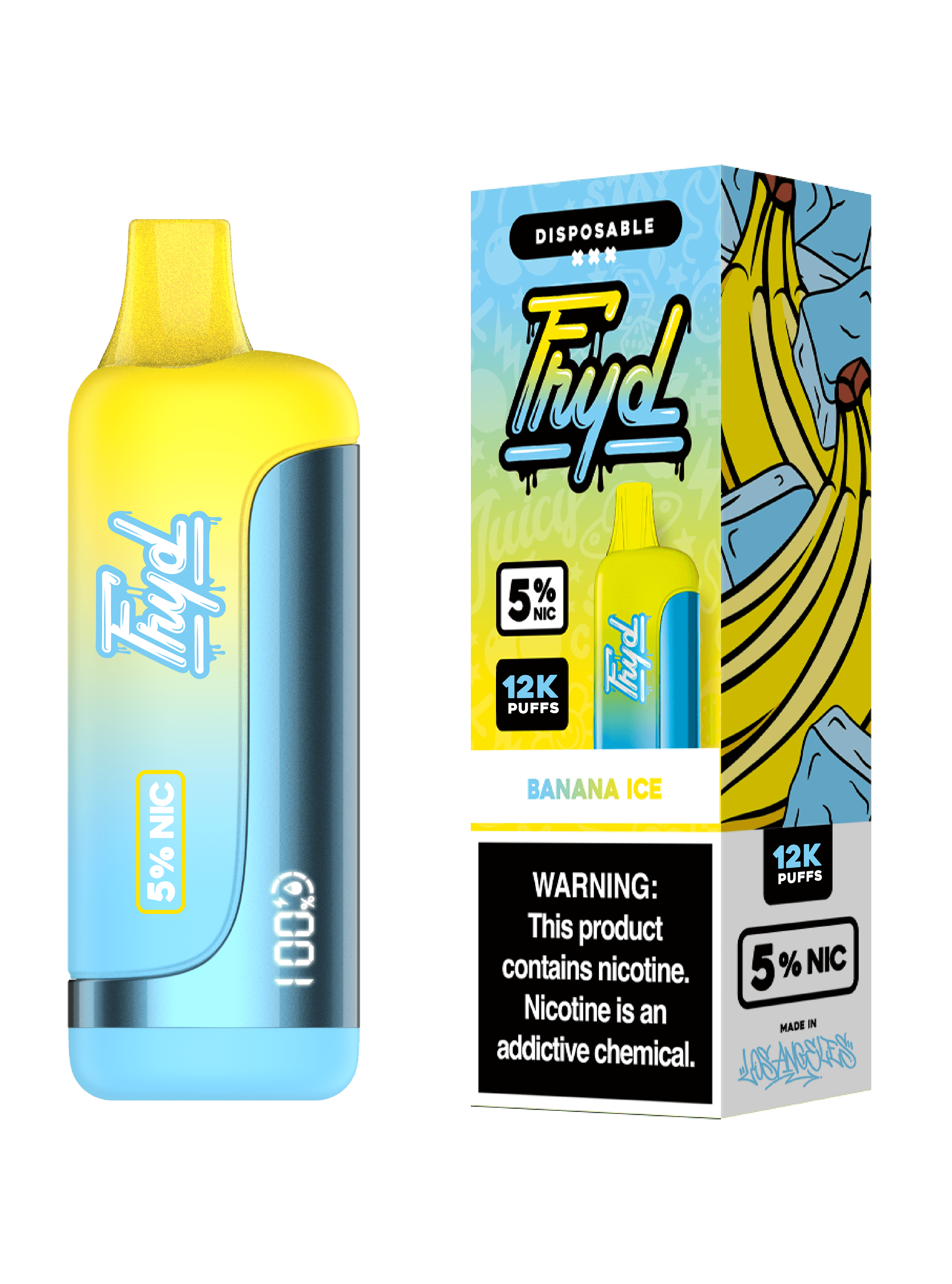 FRYD Disposable 12,0000 Puffs (17mL) 50mg Banana Ice