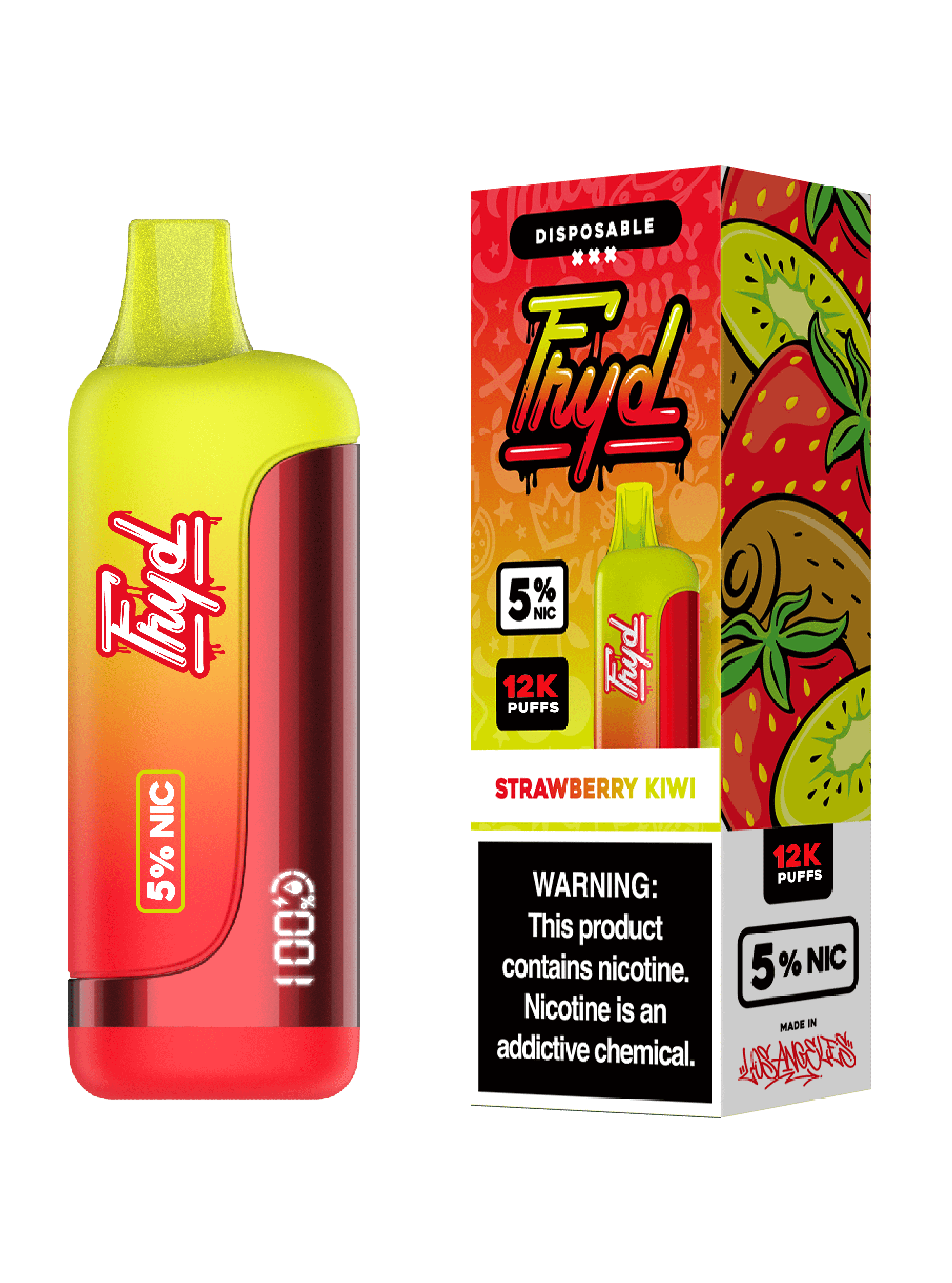 FRYD Disposable 12,0000 Puffs (17mL) 50mg Strawberry Kiwi