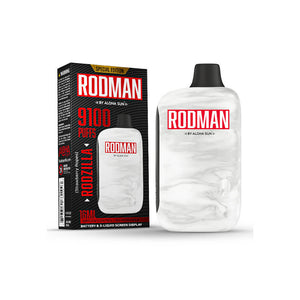 Aloha Sun Rodman 9100 Puffs 16mL 50mg Disposable Rodzilla Strawberry Ropes with packaging