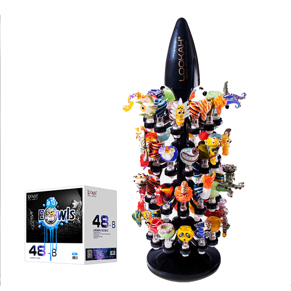 Lookah Glass Bowls + Display Stand (48pc Display) Set B