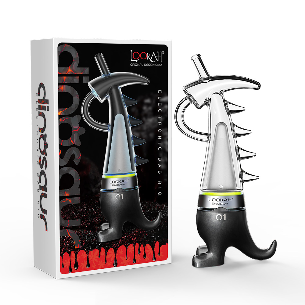 Lookah Dinosaur E-Dab Rig Black with packaging