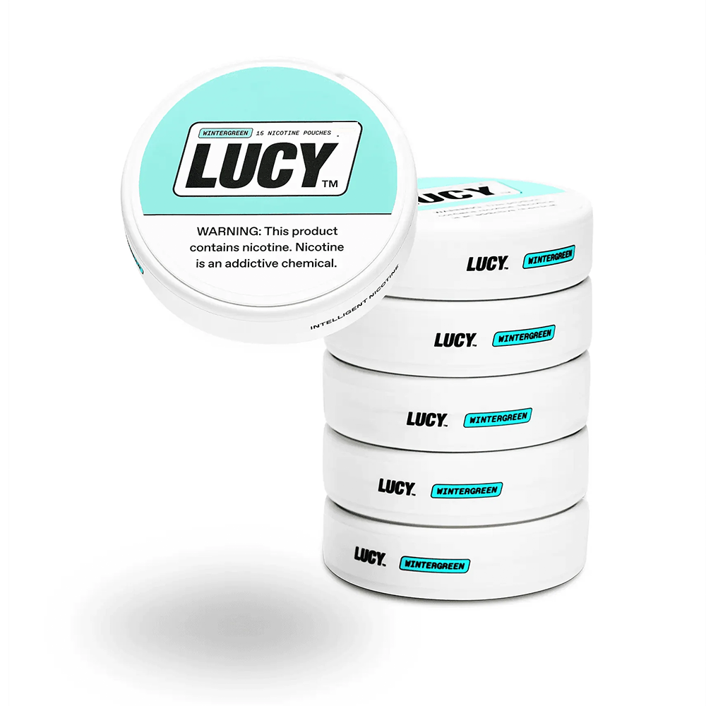 Lucy Nicotine Pouches (15ct Can)(5-Can Pack) Wintergreen 4mg