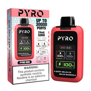 Pyro DUO Disposable Berry Melon Ice/Melon Madness with packaging