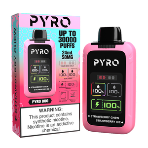 Pyro DUO Disposable Strawberry Chew/ Strawberry Ice with packaging