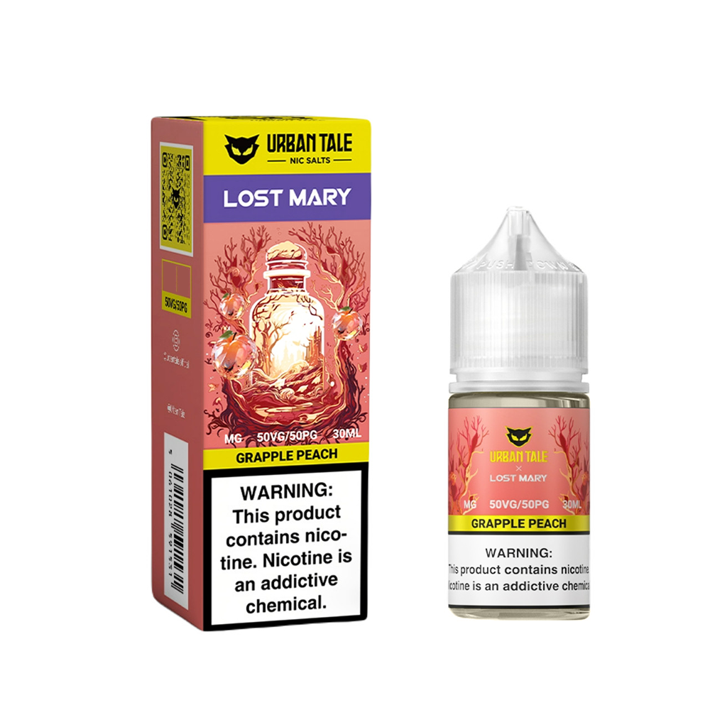 Grapple Peach | Urban Tale Lost Mary Salts | 30mL bottle with packaging