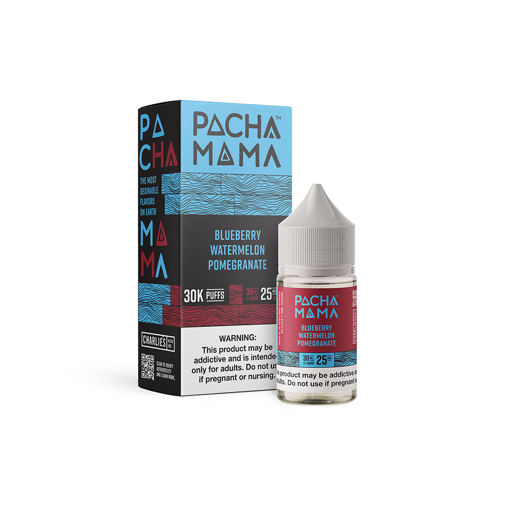 Blueberry Watermelon Pomegranate | Pachamama Plus Metatine Salts | 30mL 25mg bottle with packaging