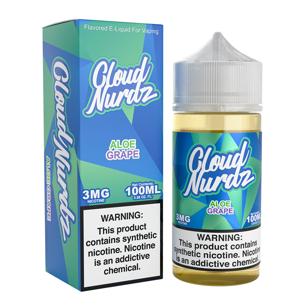 Aloe Grape | Cloud Nurdz | 100mL 3mg bottle with packaging