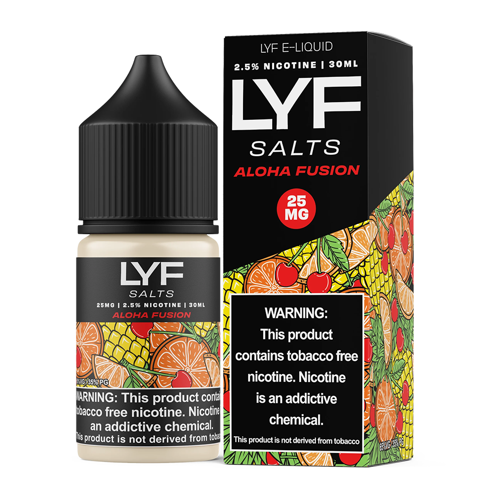 Aloha Fusion | Lyf Salts | 30mL 25mg bottle with packaging