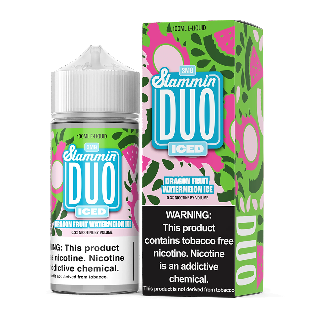 Dragonfruit Watermelon Ice | Slammin Duo | 100mL 3mg bottle with packaging